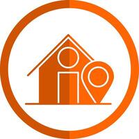 Address Glyph Orange Circle Icon vector