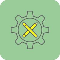 Gear Filled Yellow Icon vector