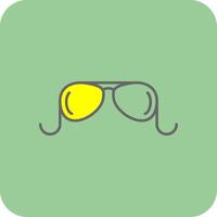 antiguo lentes lleno amarillo icono vector