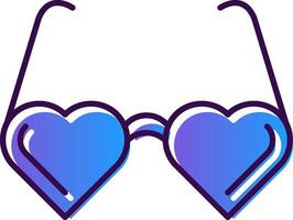 Heart Glasses Gradient Filled Icon vector