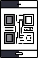 Qr Code Filled Half Cut Icon vector