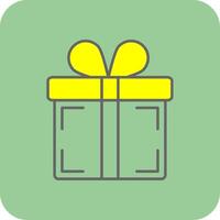 Gift Filled Yellow Icon vector