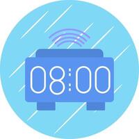 Smart Clock Flat Blue Circle Icon vector