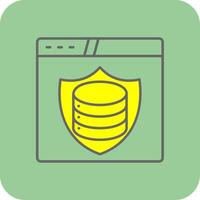 Data Protection Filled Yellow Icon vector