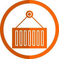 Container Glyph Orange Circle Icon vector