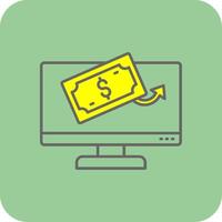 Cash Payment Filled Yellow Icon vector