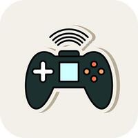 Joystick Line Filled White Shadow Icon vector