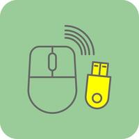 Wireless Mouse Filled Yellow Icon vector