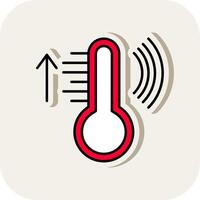 Smart Temperature Line Filled White Shadow Icon vector