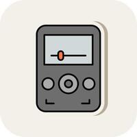 Audio Player Line Filled White Shadow Icon vector