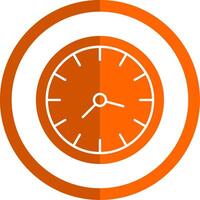 Clock Glyph Orange Circle Icon vector