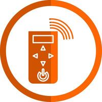 Remote Control Glyph Orange Circle Icon vector