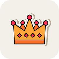 Crown Line Filled White Shadow Icon vector