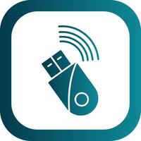 Usb Modem Glyph Gradient Round Corner Icon vector