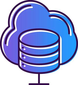 Cloud Server Gradient Filled Icon vector
