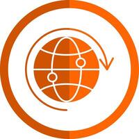 Internet Glyph Orange Circle Icon vector