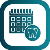 dental calendario glifo degradado redondo esquina icono vector