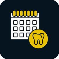 Dental Schedule Glyph Two Color Icon vector