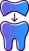 Tooth Cap Gradient Filled Icon vector