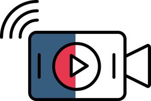 Live Stream Filled Half Cut Icon vector