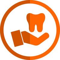 Dental Care Glyph Orange Circle Icon vector