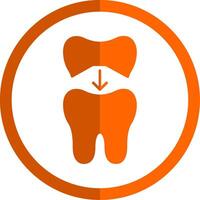 Tooth Cap Glyph Orange Circle Icon vector