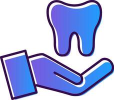 Dental Care Gradient Filled Icon vector