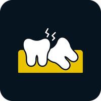 Wisdom Tooth Glyph Two Color Icon vector