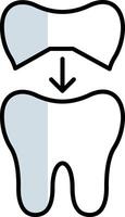 Tooth Cap Filled Half Cut Icon vector