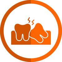 Wisdom Tooth Glyph Orange Circle Icon vector