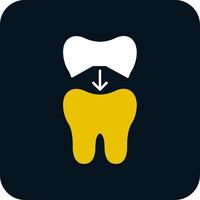 Tooth Cap Glyph Two Color Icon vector