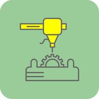 3d Printer Filled Yellow Icon vector