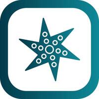 Starfish Glyph Gradient Round Corner Icon vector