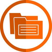 Folder Glyph Orange Circle Icon vector