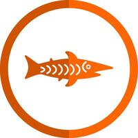 shark Glyph Orange Circle Icon vector