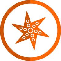 Starfish Glyph Orange Circle Icon vector