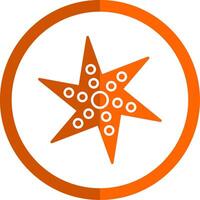 Starfish Glyph Orange Circle Icon vector