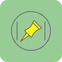 Push Pin Filled Yellow Icon vector