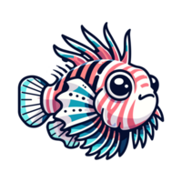 mignonne icône personnage poisson-lion png