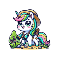 cute icon character unicorn explorer png