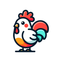 cute icon character rooster png