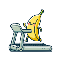 cute icon character banana treadmill png