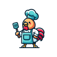 cute icon character rooster chef png