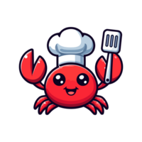 cute icon character crab chef png