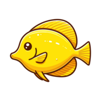 cute icon character yellowtang fish png