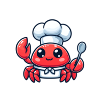 fofa ícone personagem caranguejo chefe de cozinha png