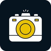 Photo Camera Glyph Two Color Icon vector