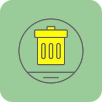 Garbage Filled Yellow Icon vector