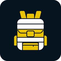 Backpack Glyph Two Color Icon vector