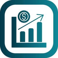 Line chart Glyph Gradient Round Corner Icon vector